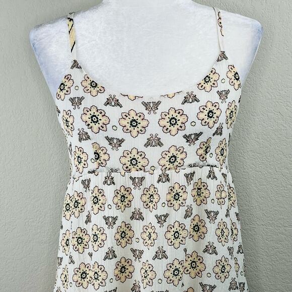 A.L.C. White Floral Print Sleeveless Tiered Scoop Neck Cami Tank Blouse XS/Small - Picture 4 of 11